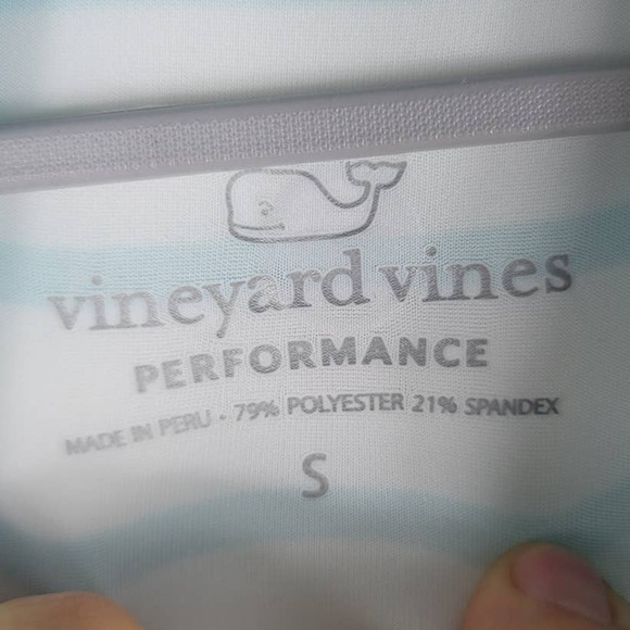 Vineyard Vines White Blue Striped  Performance 3/4 Zip Pullover Women's S - Picture 4 of 5